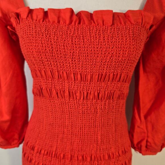 Capulet Revolve Siobhan Dress Women's S Tangerine Smocked Body Con Ruffles - Picture 3 of 12